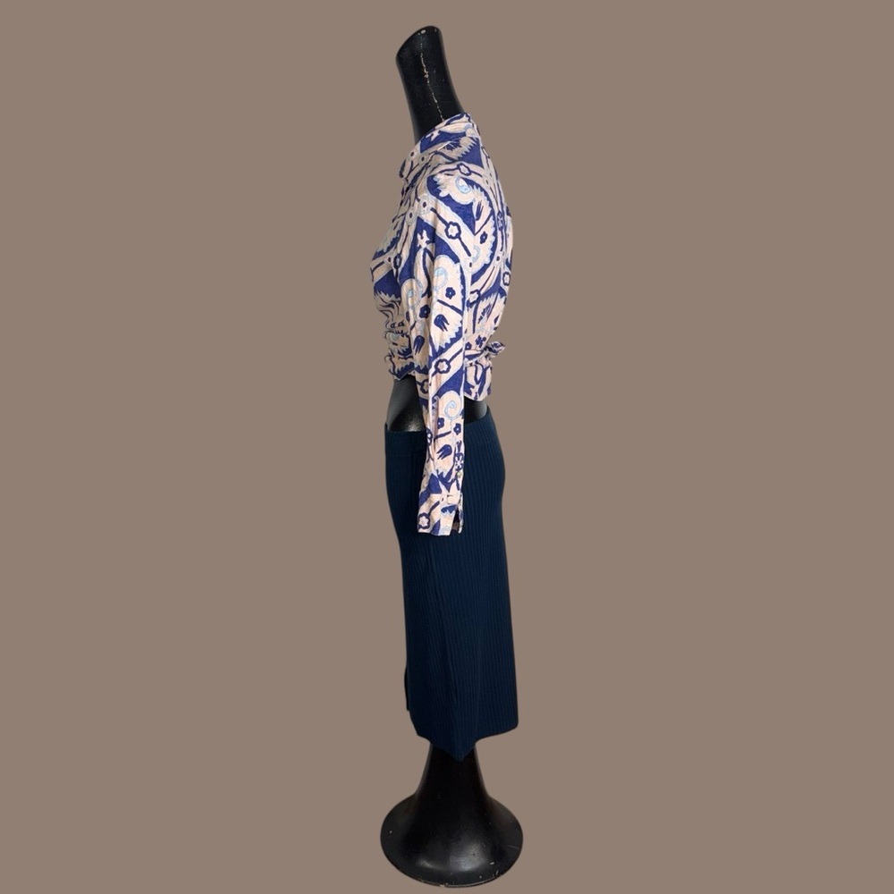 Christian Siriano New York linen blend tie-front blouse - Picture 7 of 12